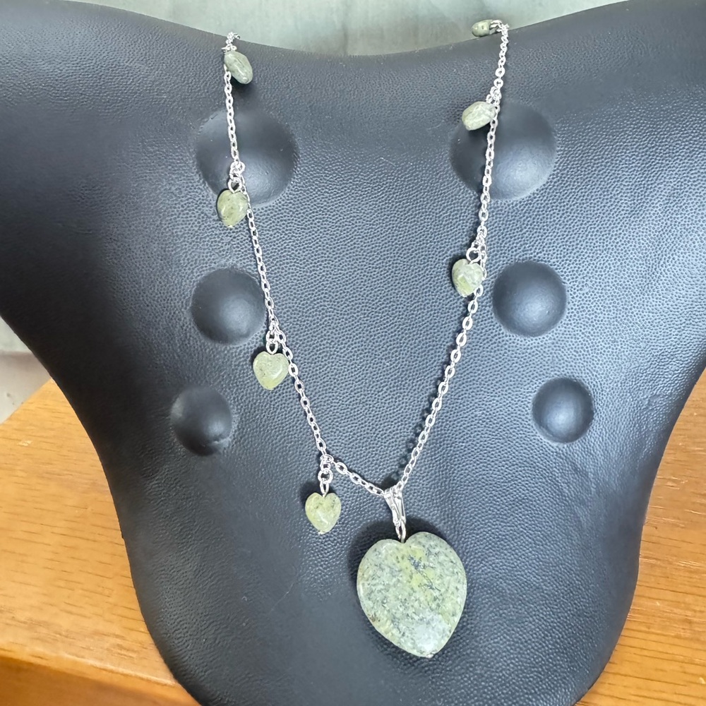 JC Walsh Connemara 925 Silver Marble Heart Necklace